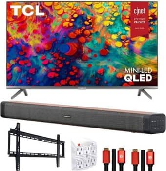 Best 4K TV TCL 65R635 65” 6-Series 4K Smart TV Bundle