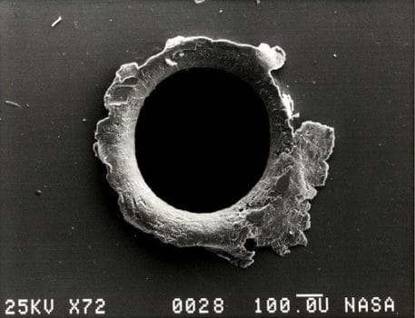 Space Debris microscopic impact