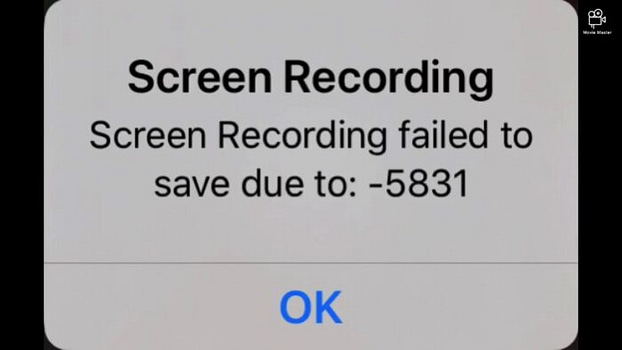 Screen Recording Failed To Save Due To 5831